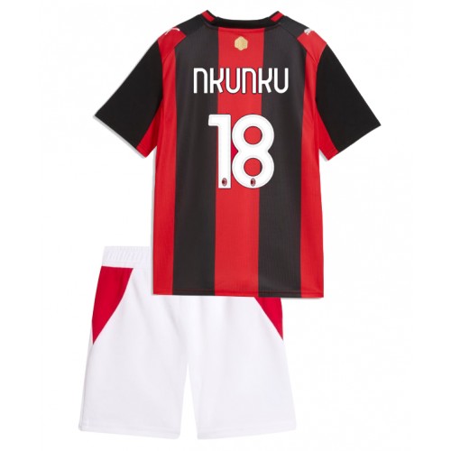 Stroje piłkarskie AC Milan Christopher Nkunku #18 Koszulka Podstawowej dla dzieci 2026-27 Krótki Rękaw (+ szorty)